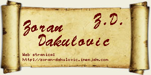 Zoran Dakulović vizit kartica